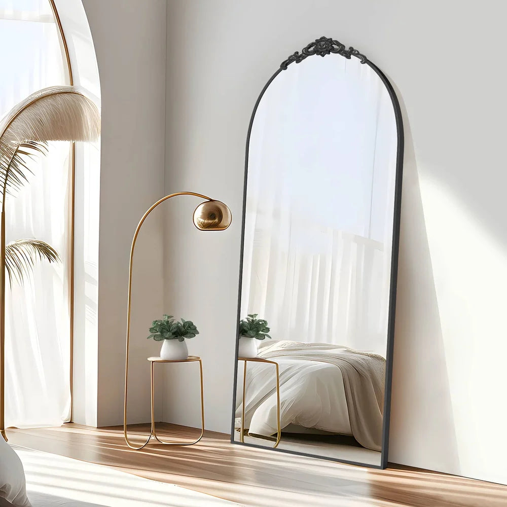 XMSJ Arched Full Length Aluminum Alloy Floor Mirror Shatterproof