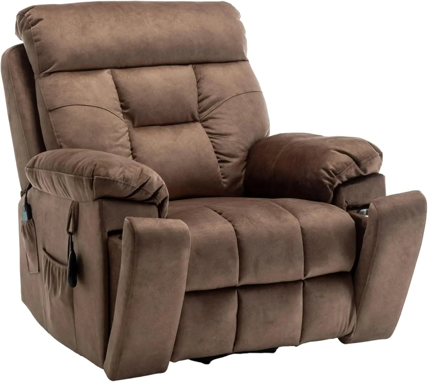 Oversized Power Lift Recliner With Heat Massage Cupholders