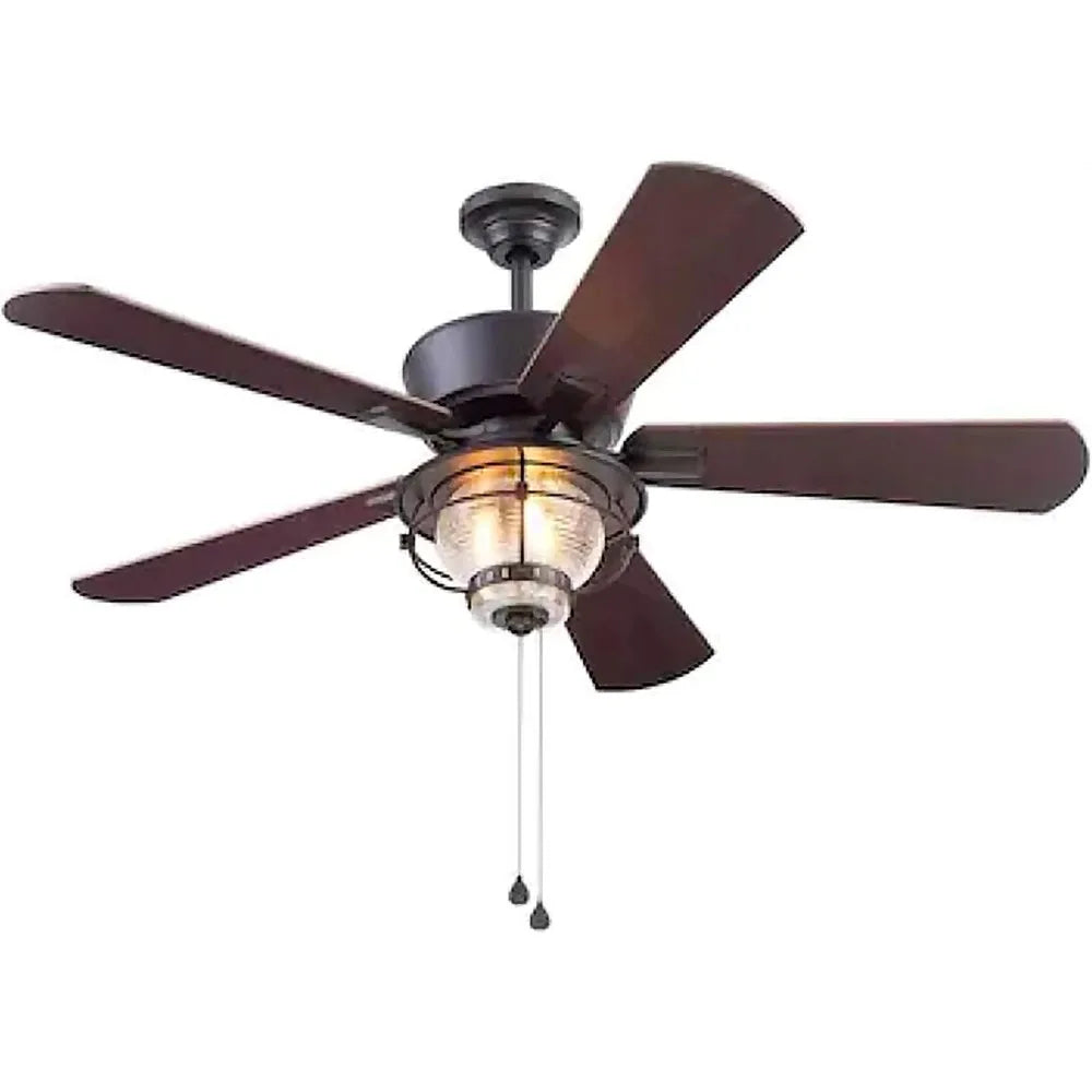 LED Indoor Outdoor Ceiling Fan With Light Kit Five Blade