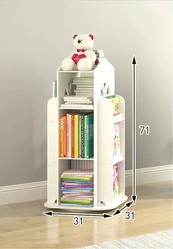 Cell 360 Rotating Kids Bookshelf With Toy Storage Organizer