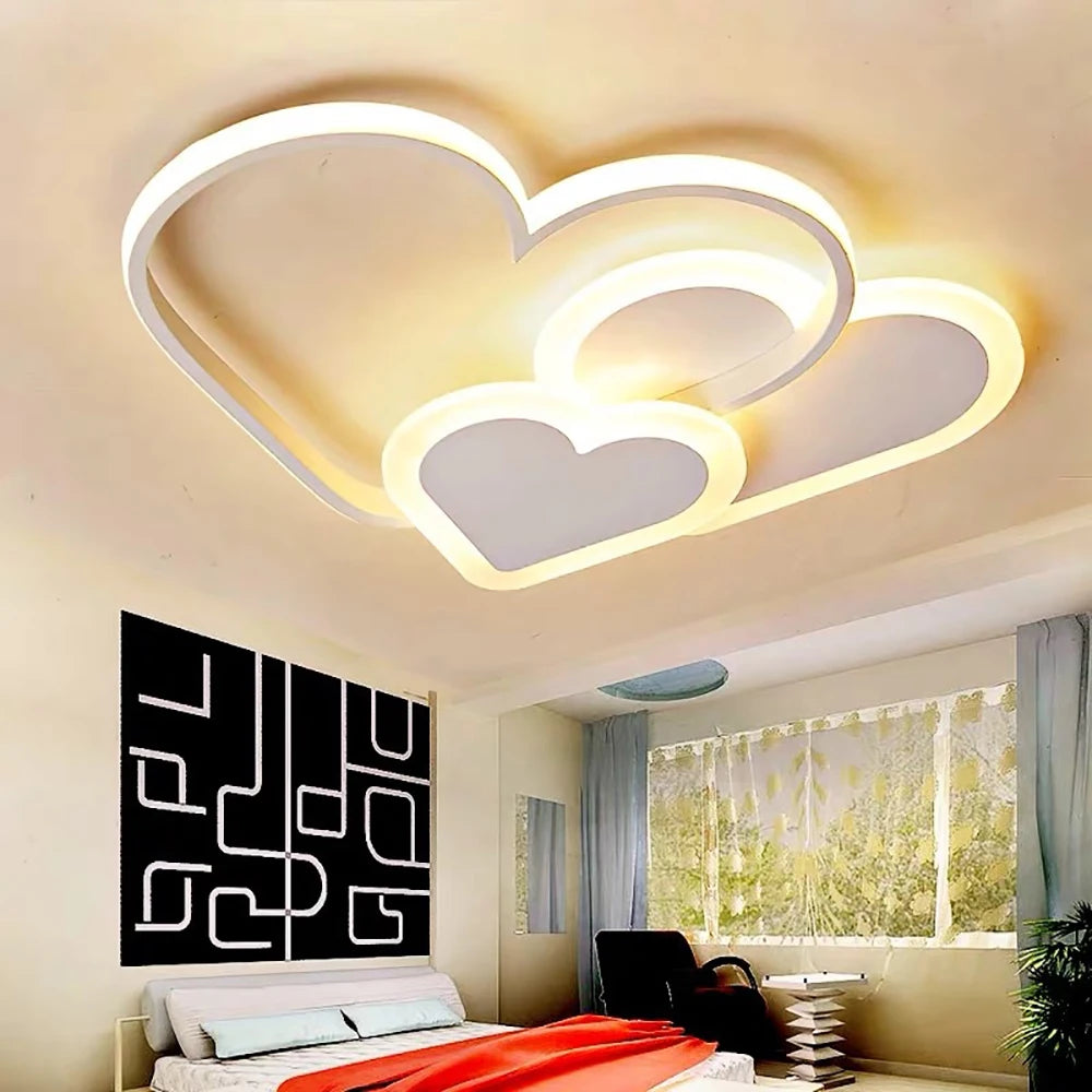 Modern Minimalist Heart Shape LED Ceiling Lamp For Bedroom