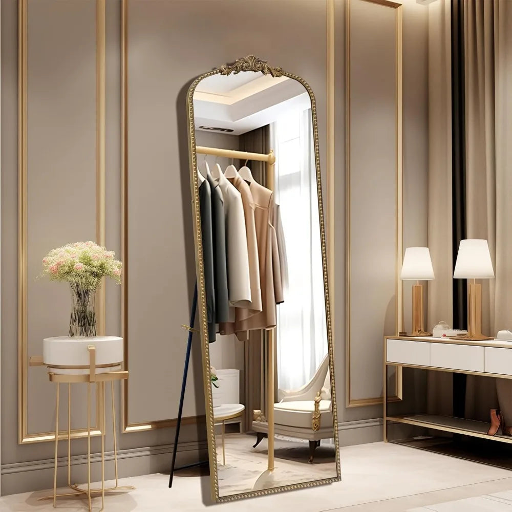 MKDKH Tempered Full Body Floor Mirror Free Standing Wall Mounted