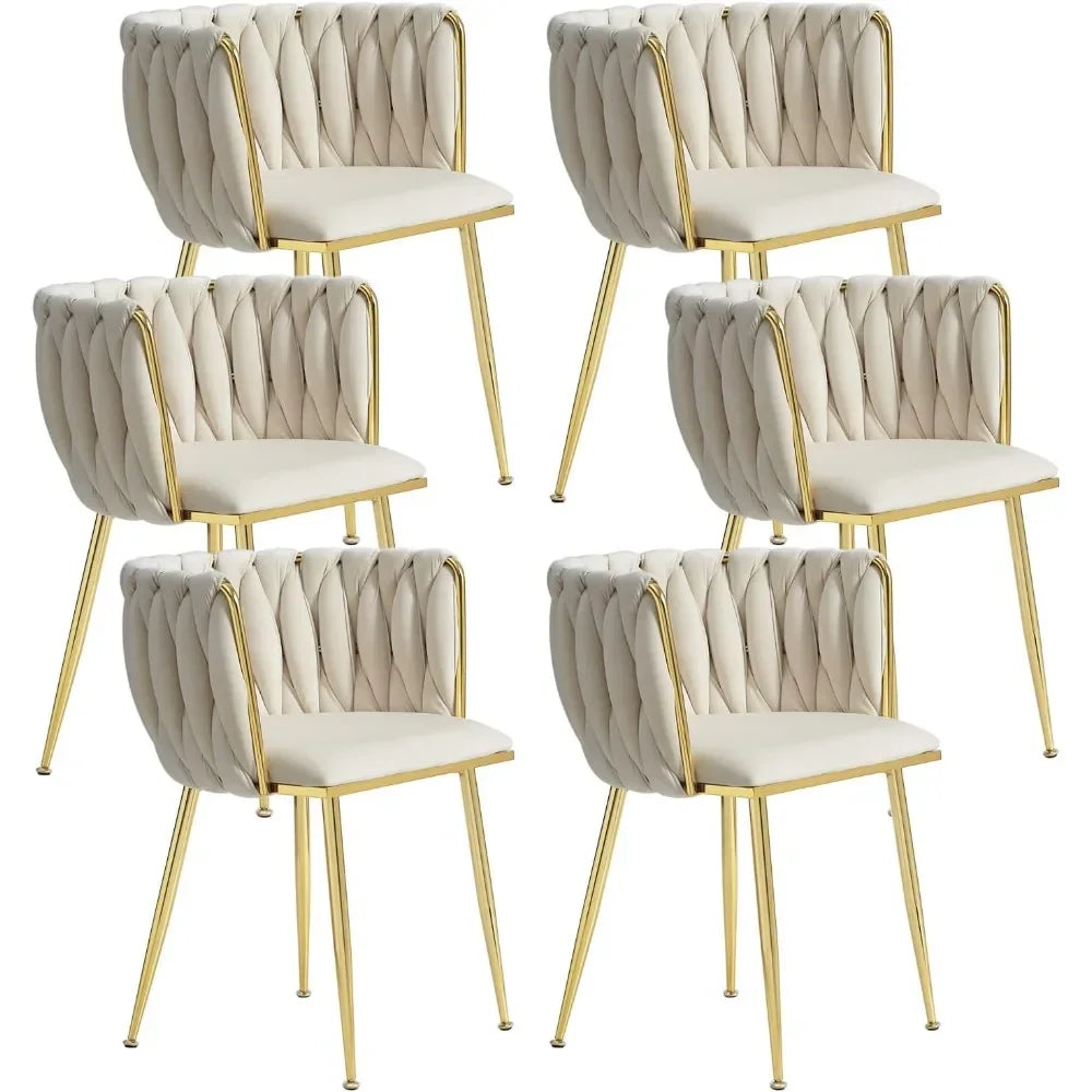 DAFIFY Upholstered Velvet Dining Chairs With Gold Legs