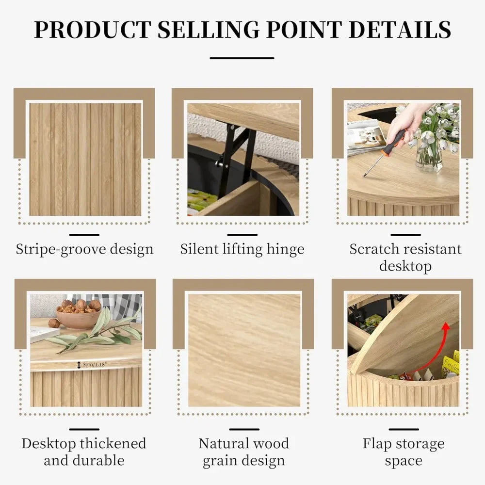 ZUIYU Lift Top Coffee Table With Storage For Living Room