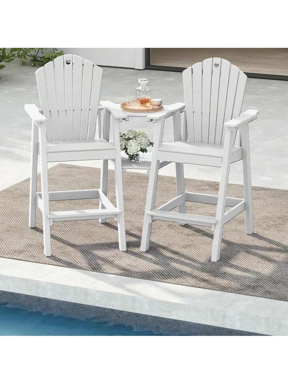 Adirondack Chairs Set Of 2 With Connecting Table Umbrella