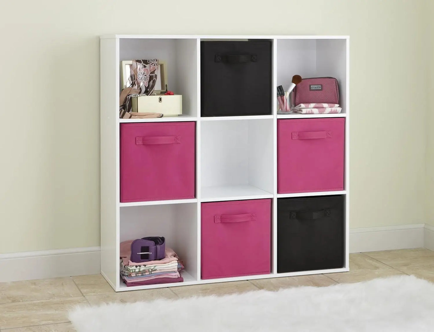 Hign-concerned 9 Cube Laminated Wood Reversible Stackable Open Bookcase