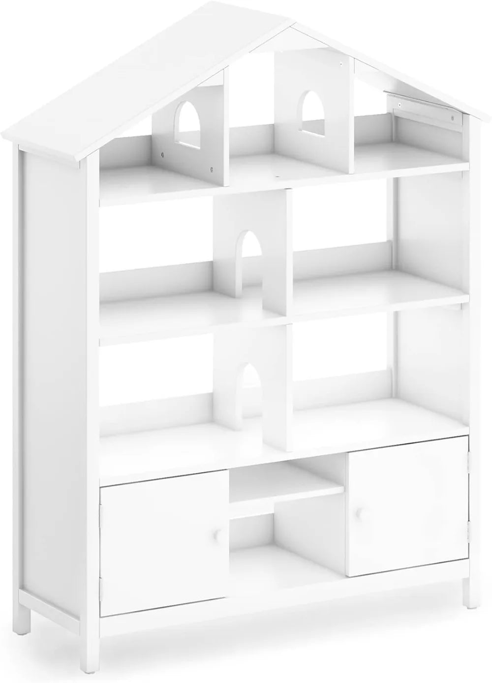 XMSJH Kids Dollhouse Bookcase Wooden Organizer Shelves
