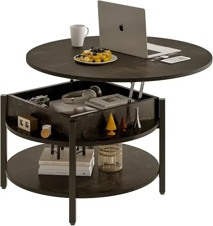 Angduo Round Lift Top Coffee Table With Ample Storage