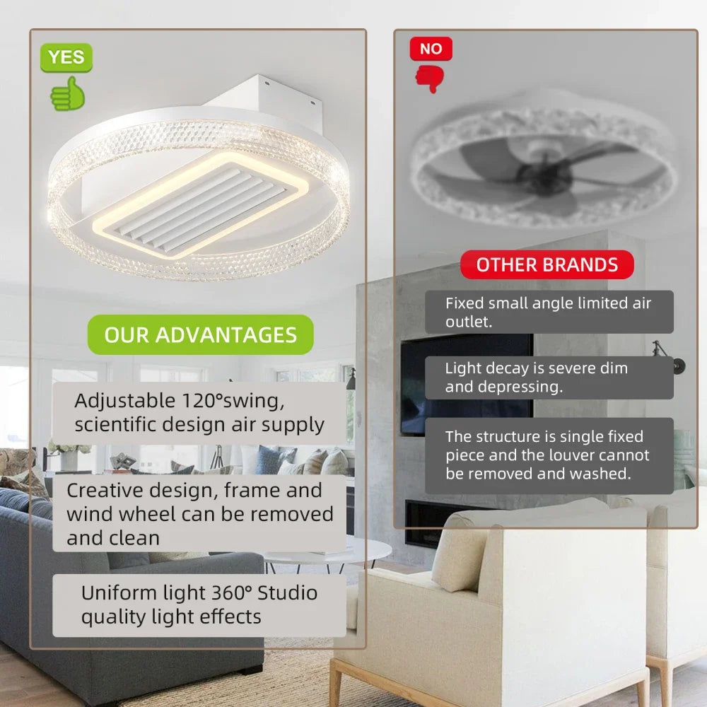 Hign-Concerned Ceiling Fan With Light Remote Control LED