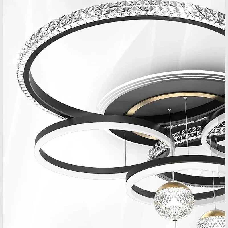Modern Ceiling Fan Light With Adjustable LED Living Room
