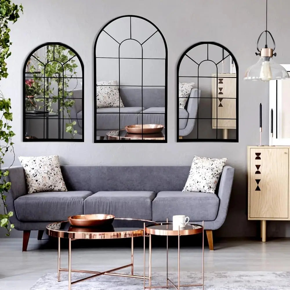 XMSJ Arched Wall Mirror Farmhouse Style Living Room Decor