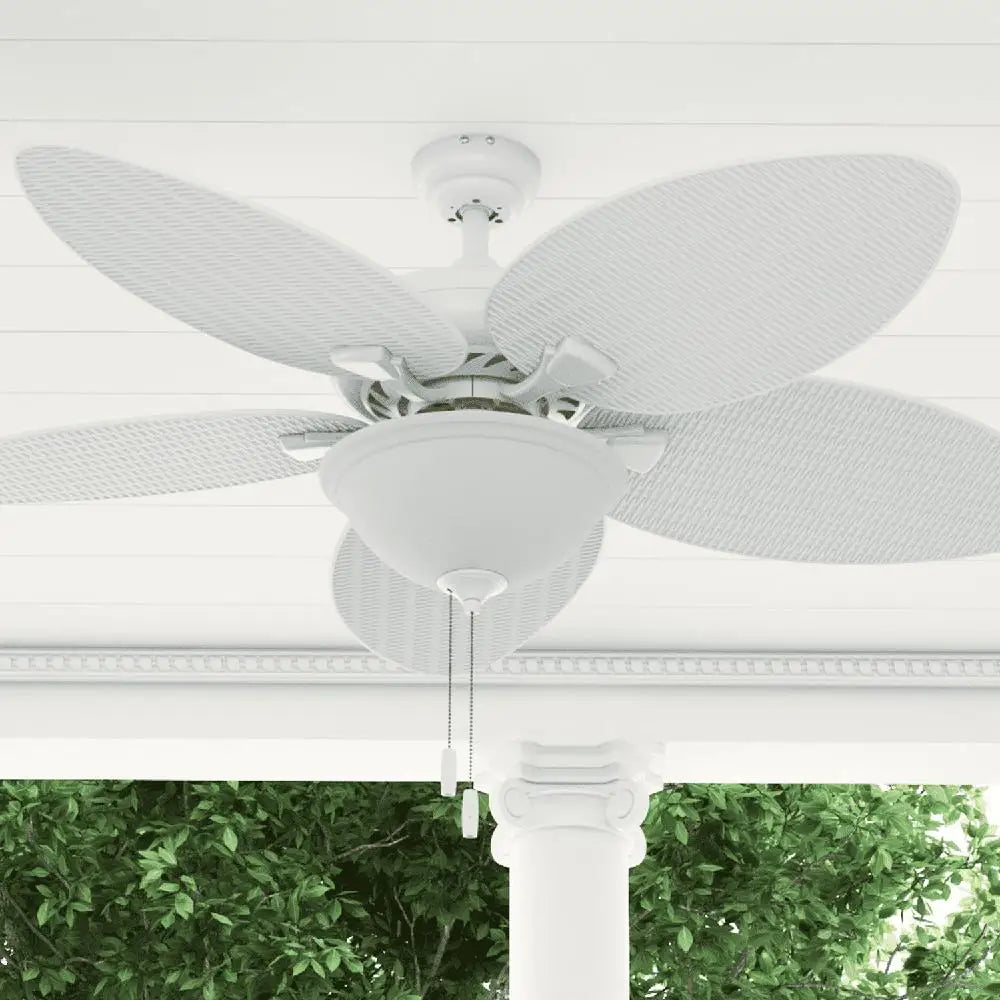 XMSJ Tropical Ceiling Fan Palm Leaf Blades Pull Chain