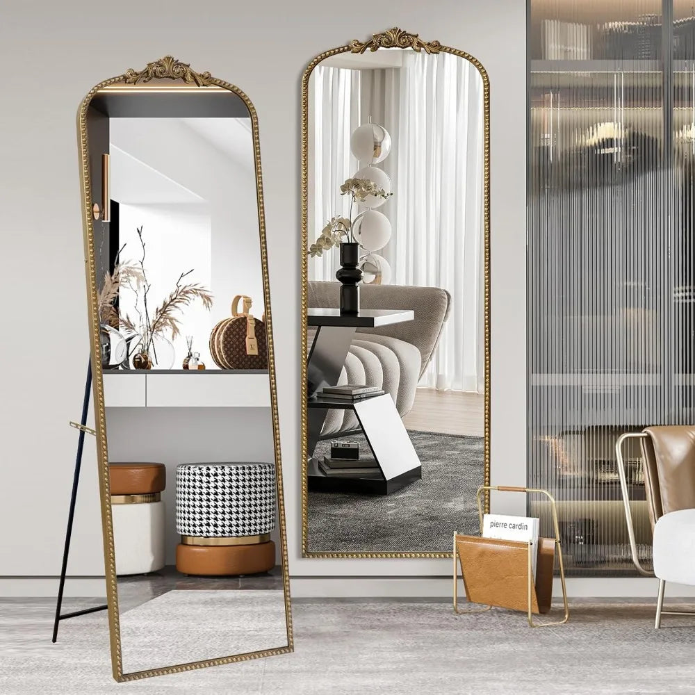 MKDKH Tempered Full Body Floor Mirror Free Standing Wall Mounted