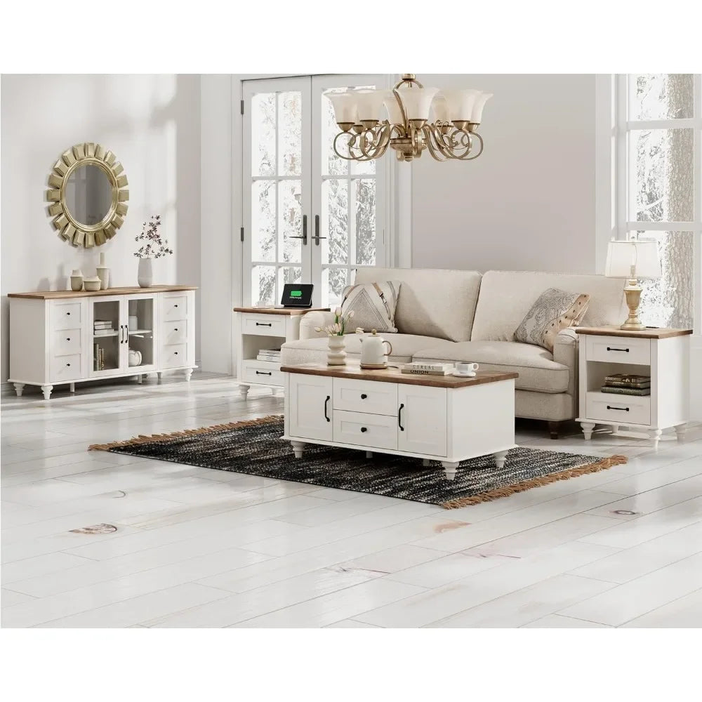 Guangbai Coffee Table Set of 2 With Storage Cabinets