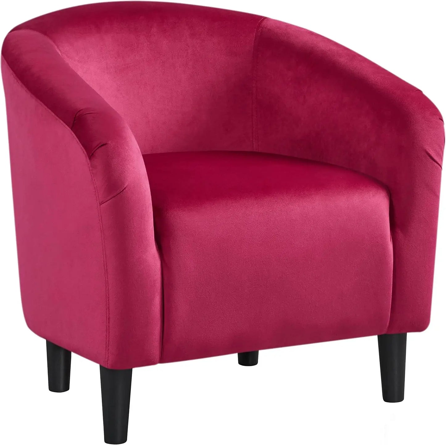 GUANGBAI Velvet Accent Barrel Chair With Armrest And Low Back