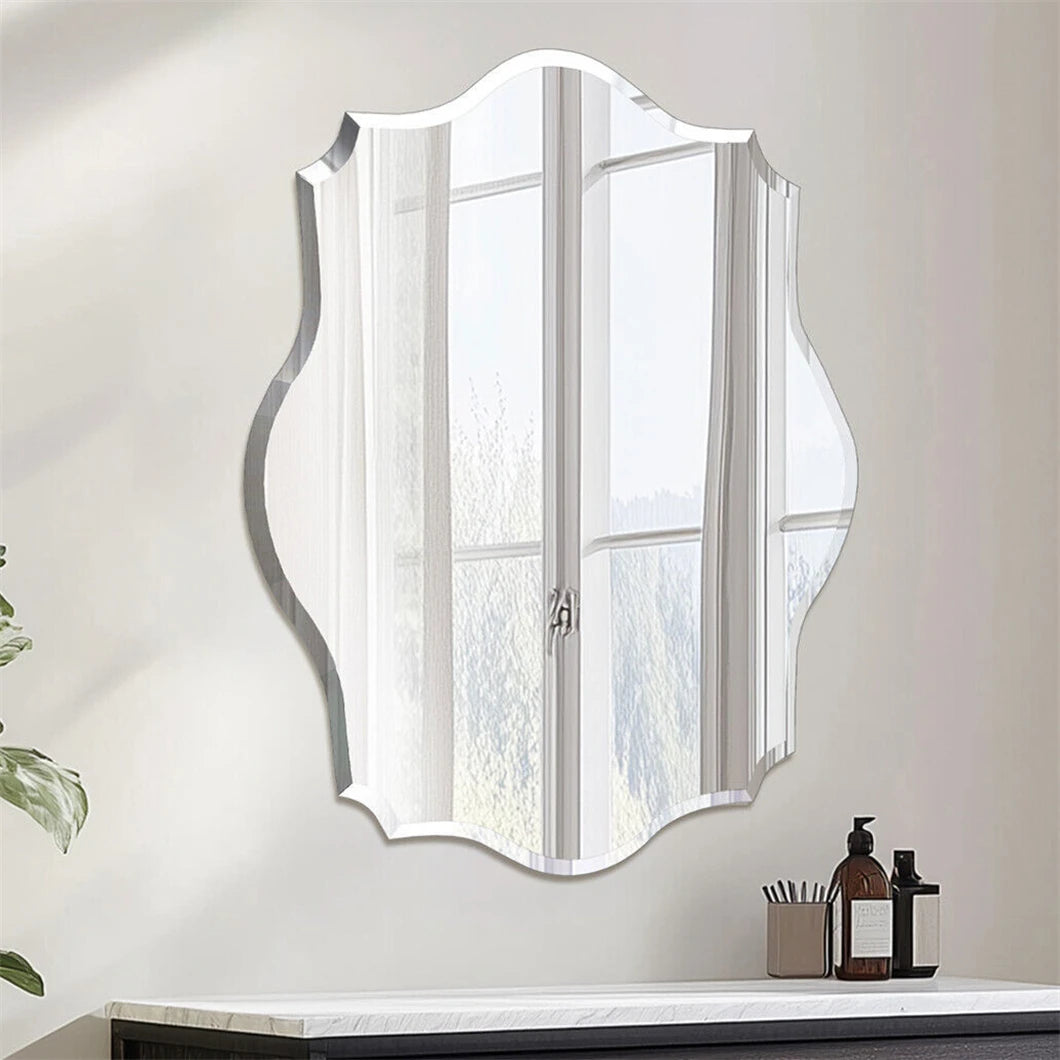 Neet Designs Frameless Scallop Oval Vanity Mirror Decor