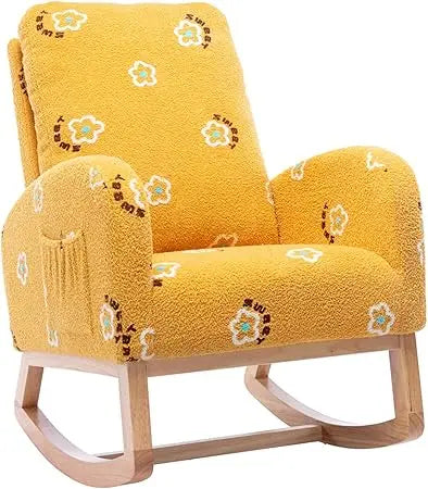 DAFIFY Teddy Rocking Glider Chair Upholstered Wingback
