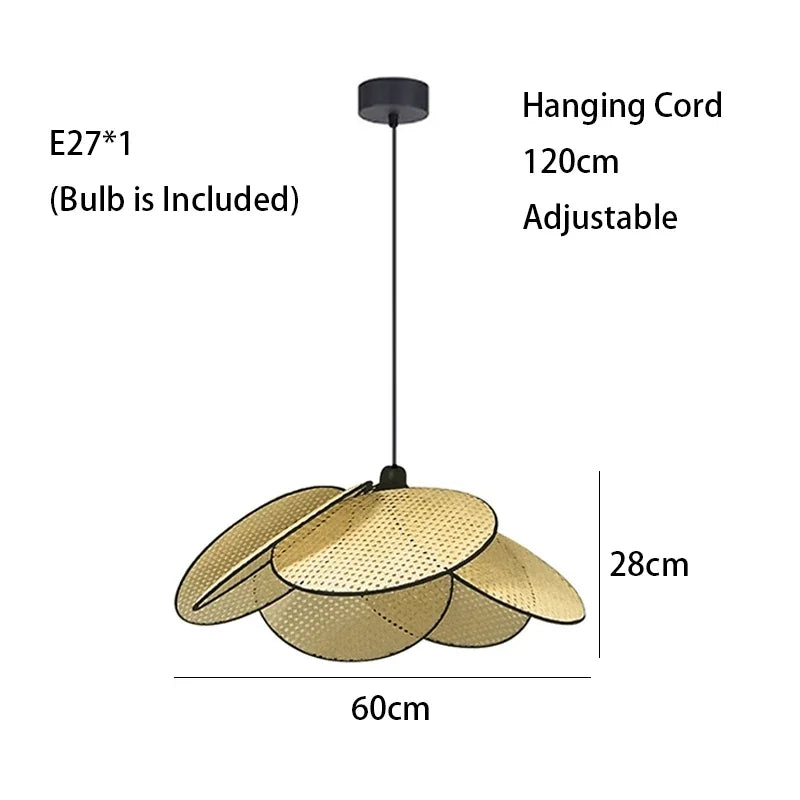 Rattan LED Floor Lamp With Nightlight For Living Room