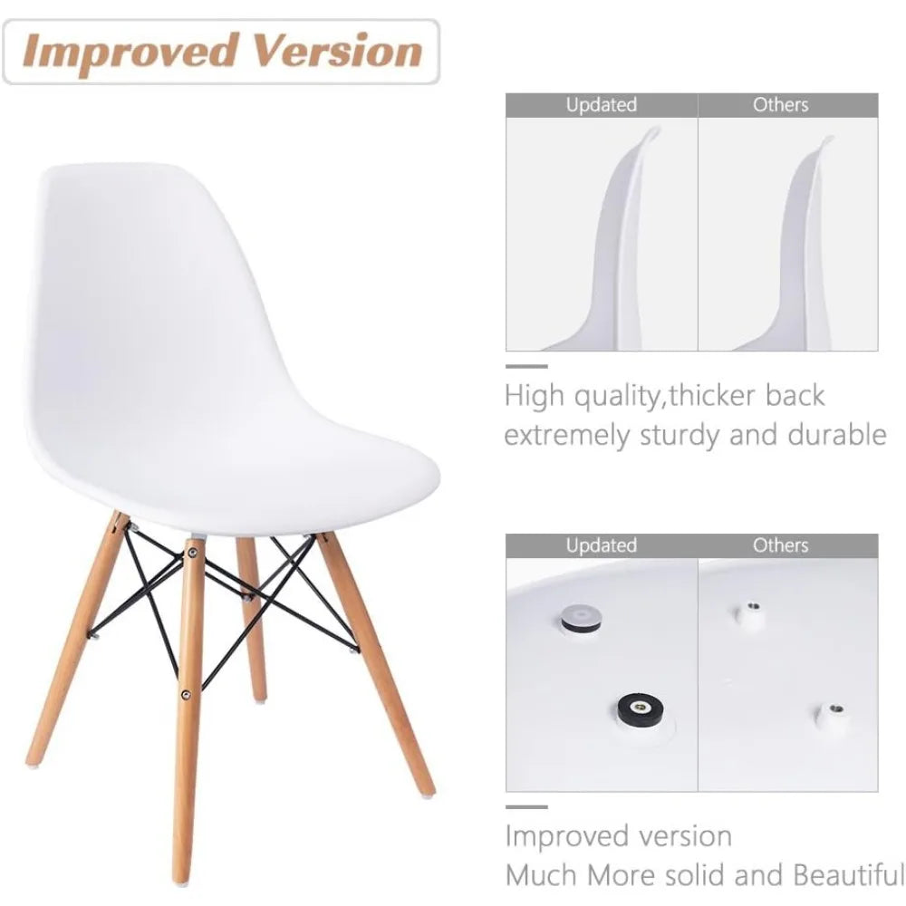XMSJ Mid Century Modern Plastic Shell Dining Chair Pre Assembled