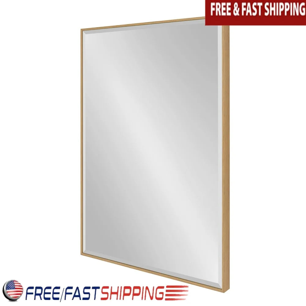 Dutrieux Rhodes Rectangular Beveled Wall Mirror Modern Minimalist Frame