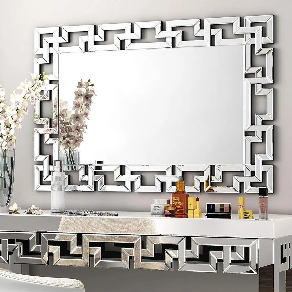 BORWART Grecian Frame Wall Mirror Rectangular Living Decor