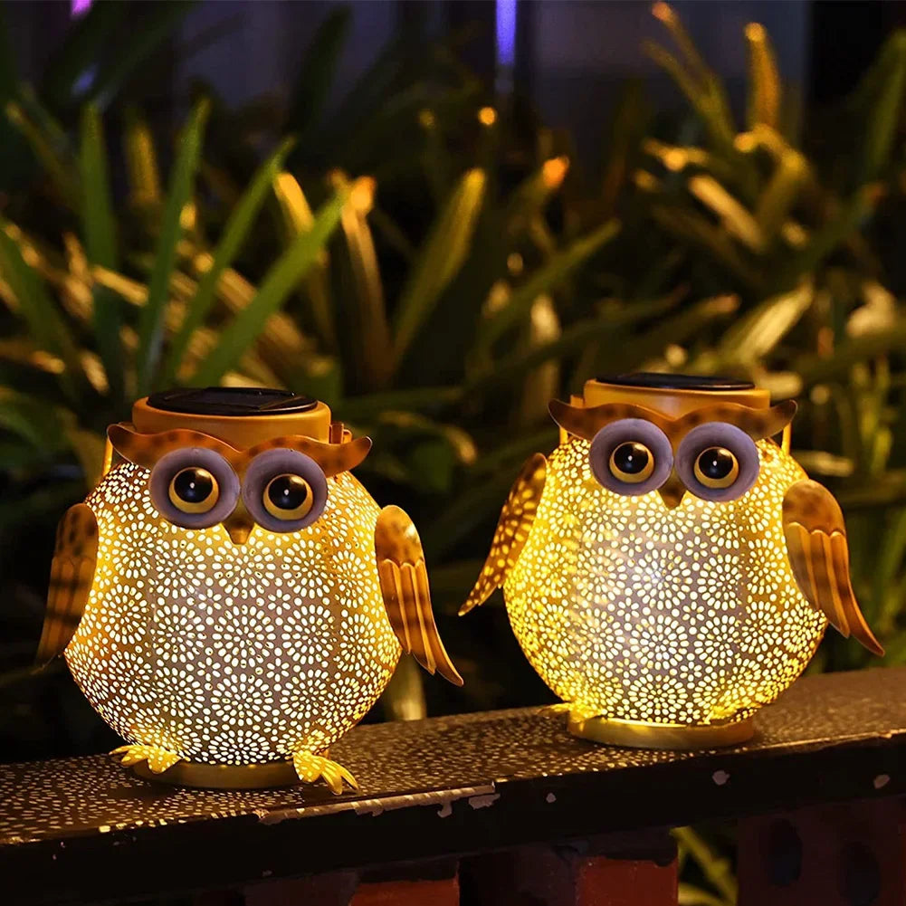 Neet Designs Emporium Iron Art Hanging Solar Lantern Owl