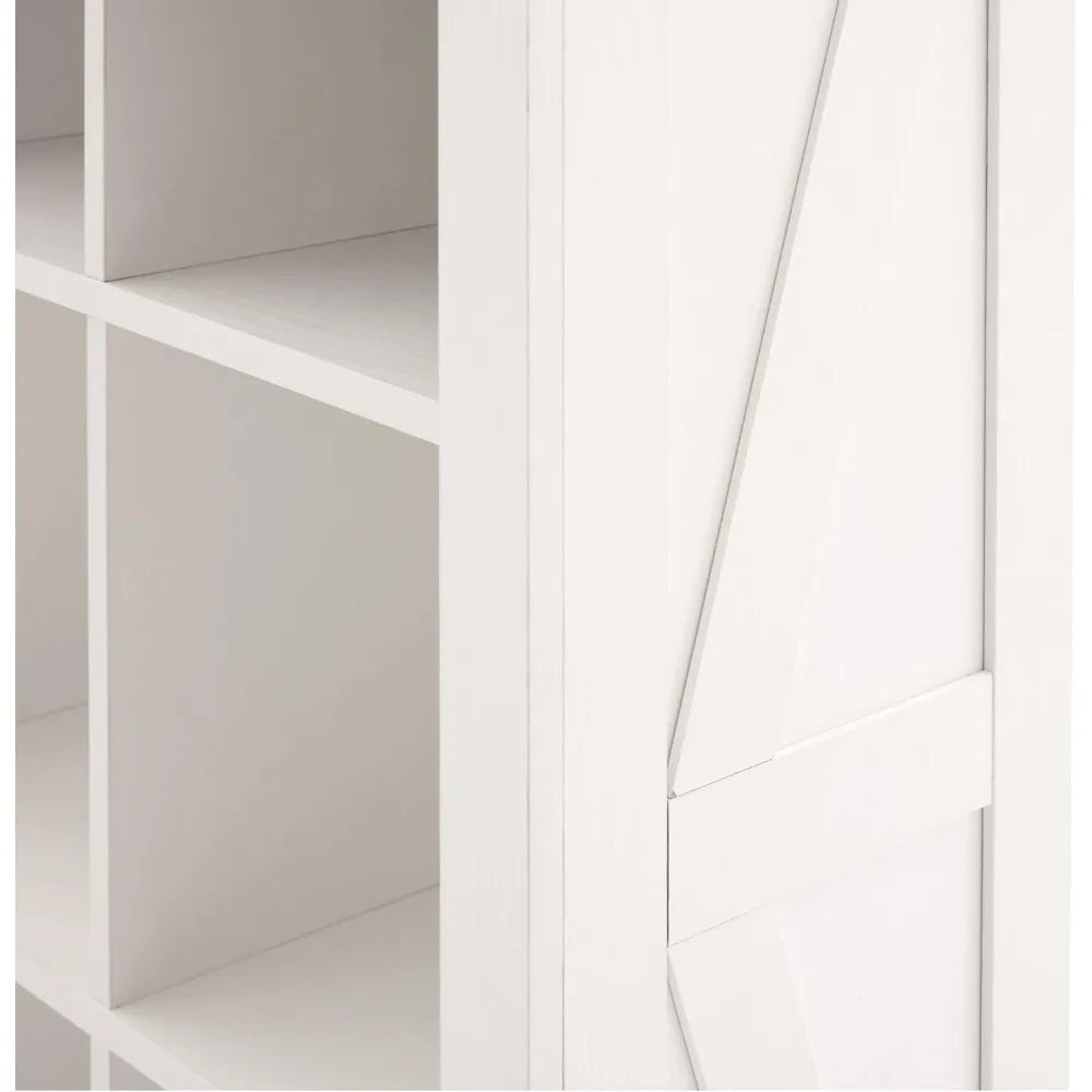 6 Cube Storage Organizer And 2 Tier Bookshelf Farmhouse LED