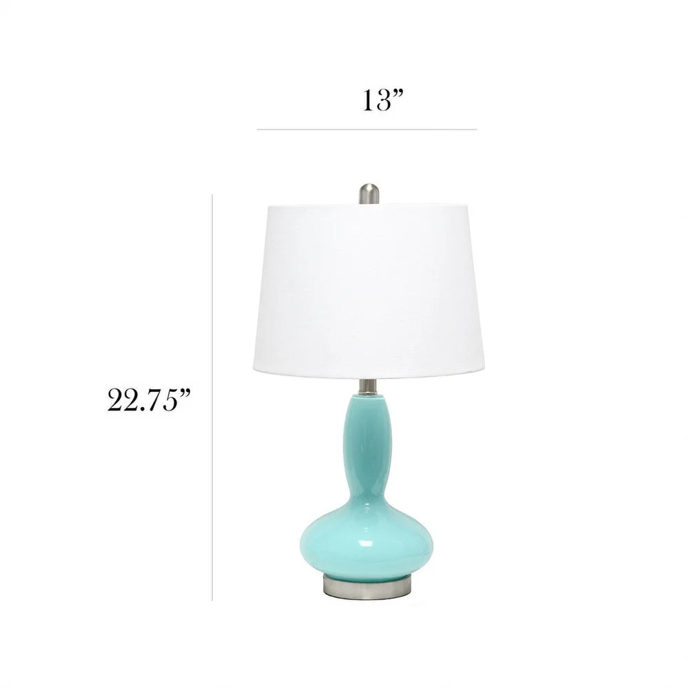 XMSJ Contemporary Glass Table Lamp With Fabric Shade