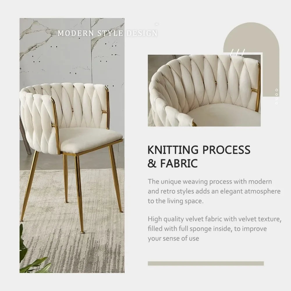 DAFIFY Upholstered Velvet Dining Chairs With Gold Legs