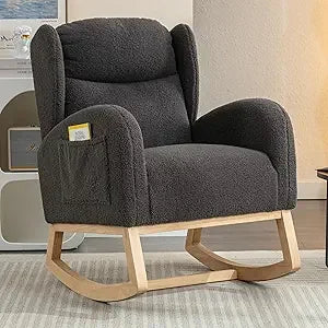 DAFIFY Teddy Rocking Glider Chair Upholstered Wingback