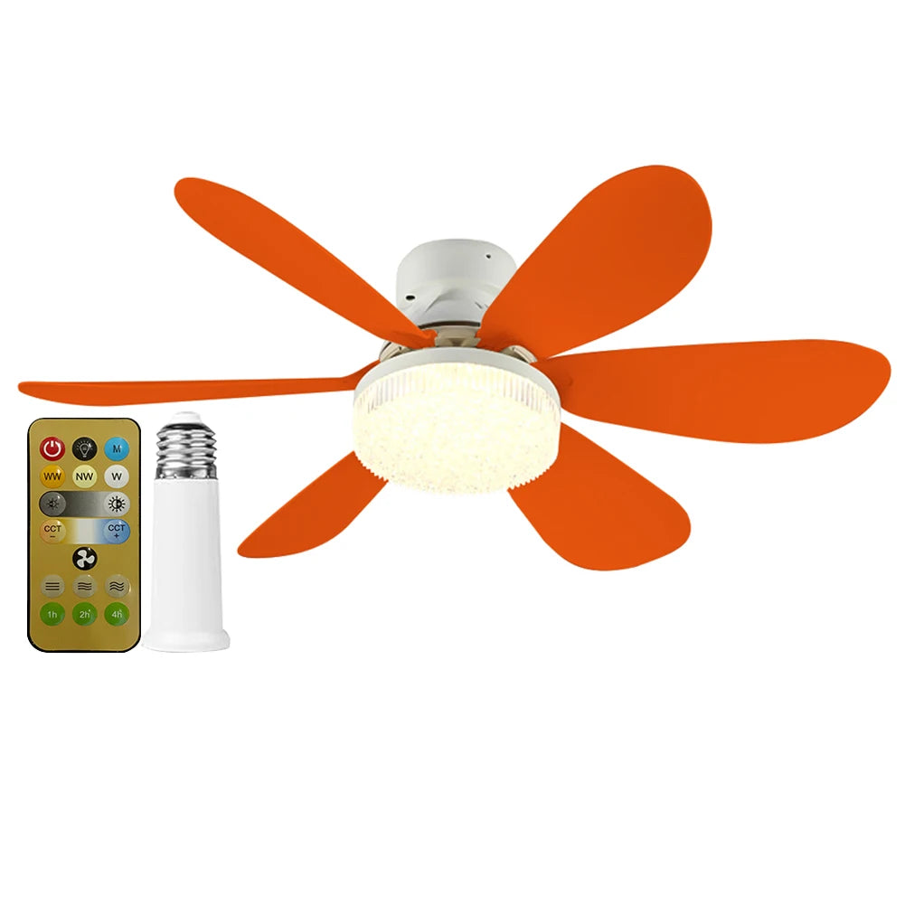 JOCESTYLE Ceiling Fan LED Lamp E27 Base Remote Control