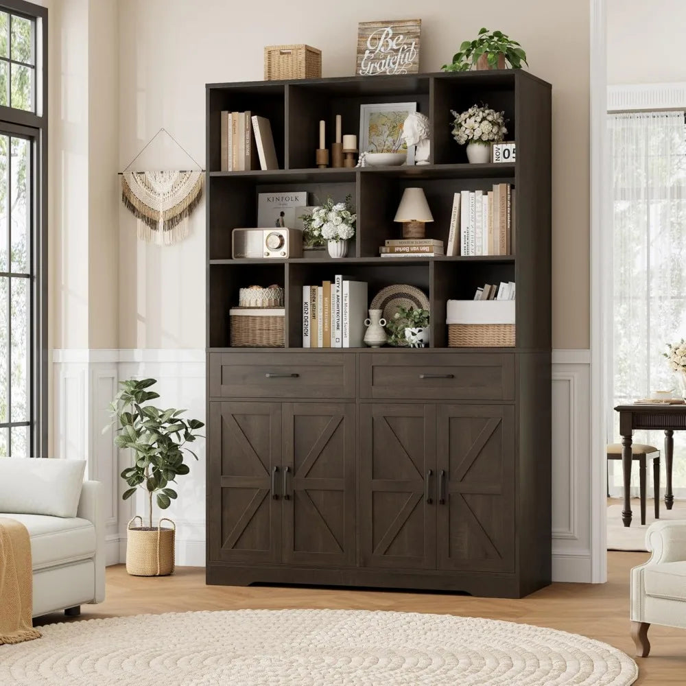 MKDK Six Tier Bookcase With Drawer And Door Storage
