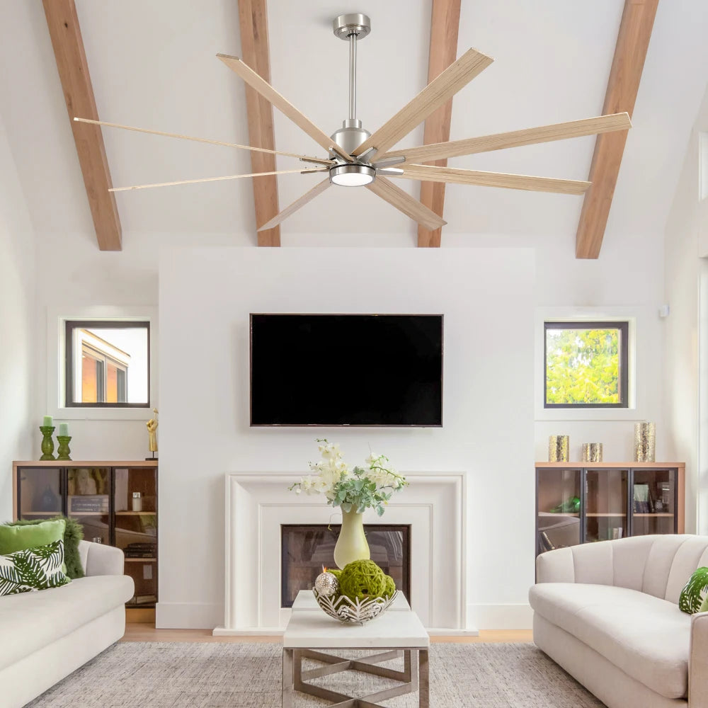 Lowe Profile Brushed Nickel Ceiling Fan with Light and ETL Certification