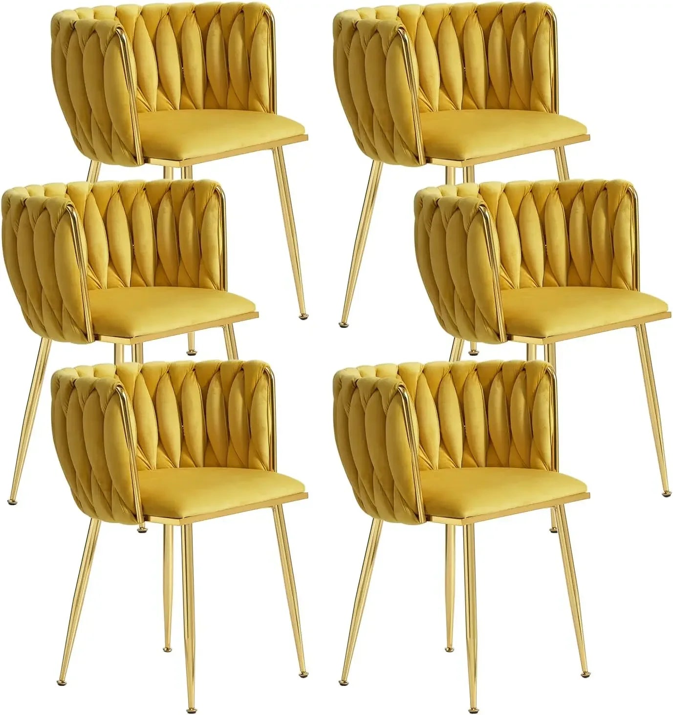 DAFIFY Upholstered Velvet Dining Chairs With Gold Legs