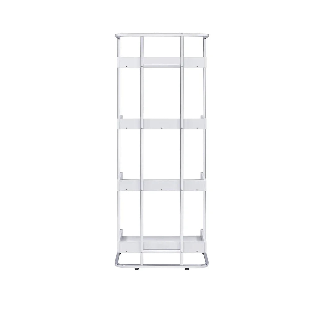 Finishes Modern Four Shelf Open Back Steel Bookcase Unit