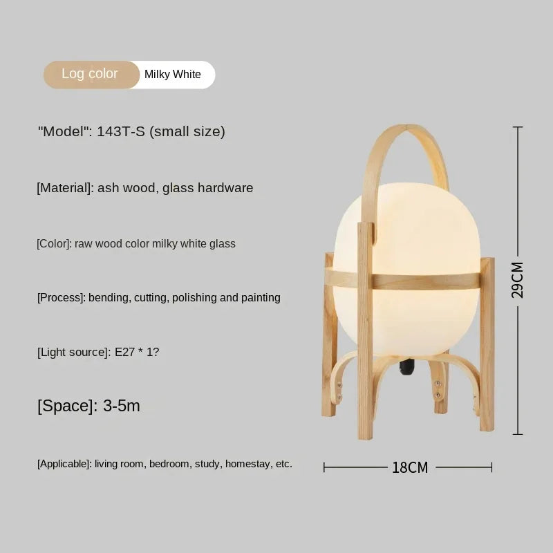 Wood Art LED Desk Lamp Modern Minimalist Bedside Light