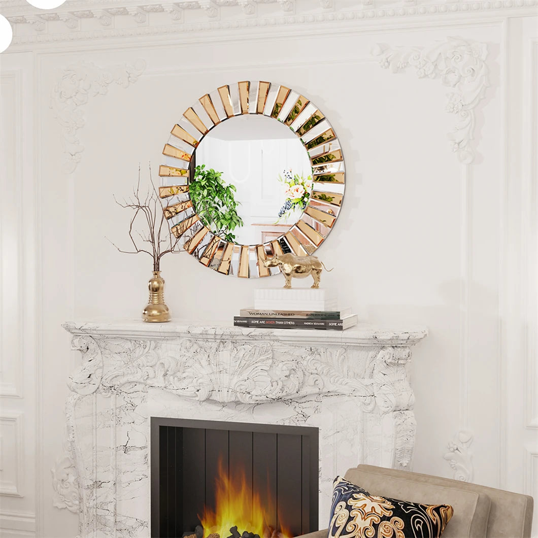 BORWARTH Round Wall Mirror Decor For Hallway And Bathroom