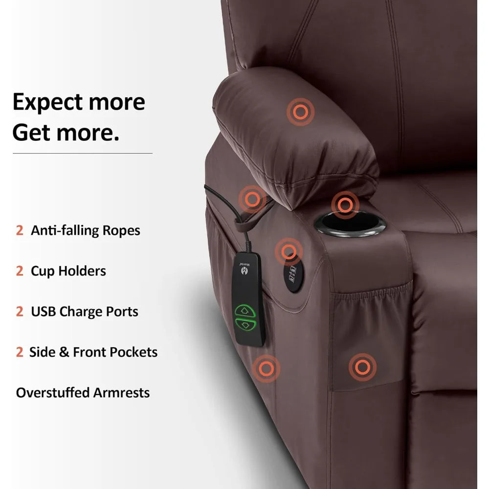 DAFIFY Electric Power Lift Recliner Sofa Massage Heat USB