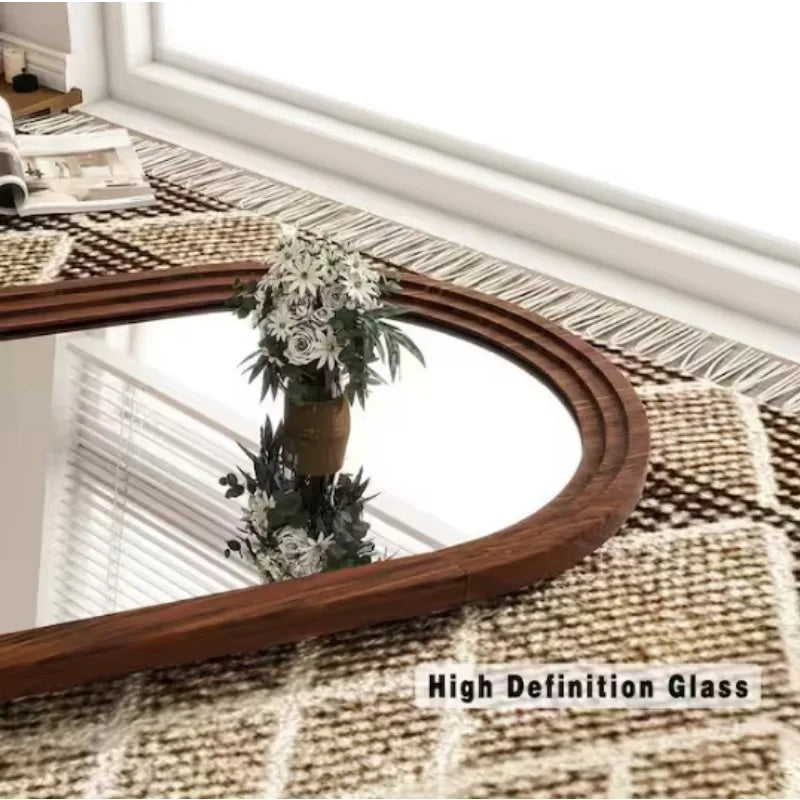 Hign-concerned Arched Mirror With Acacia Wood Frame