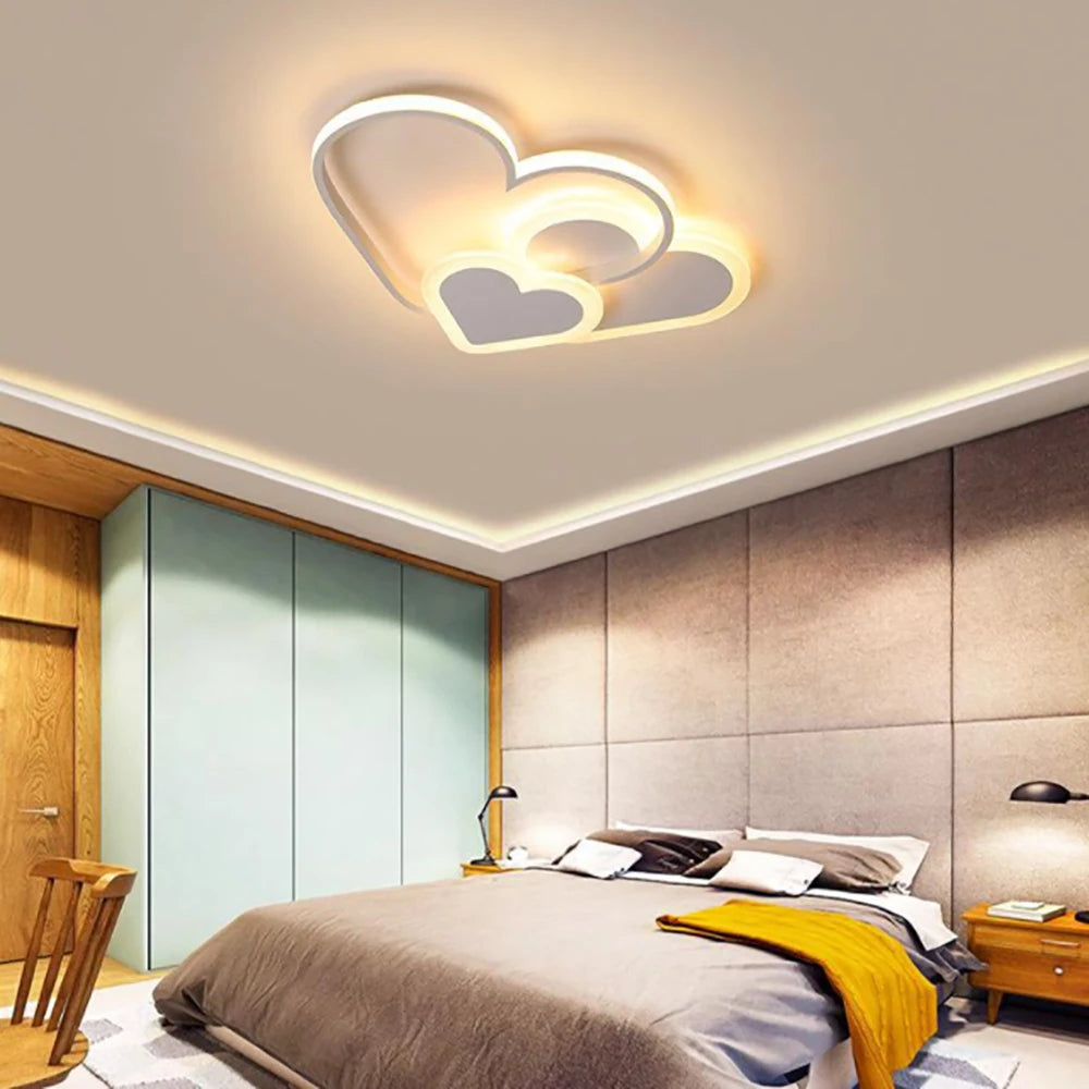 Modern Minimalist Heart Shape LED Ceiling Lamp For Bedroom