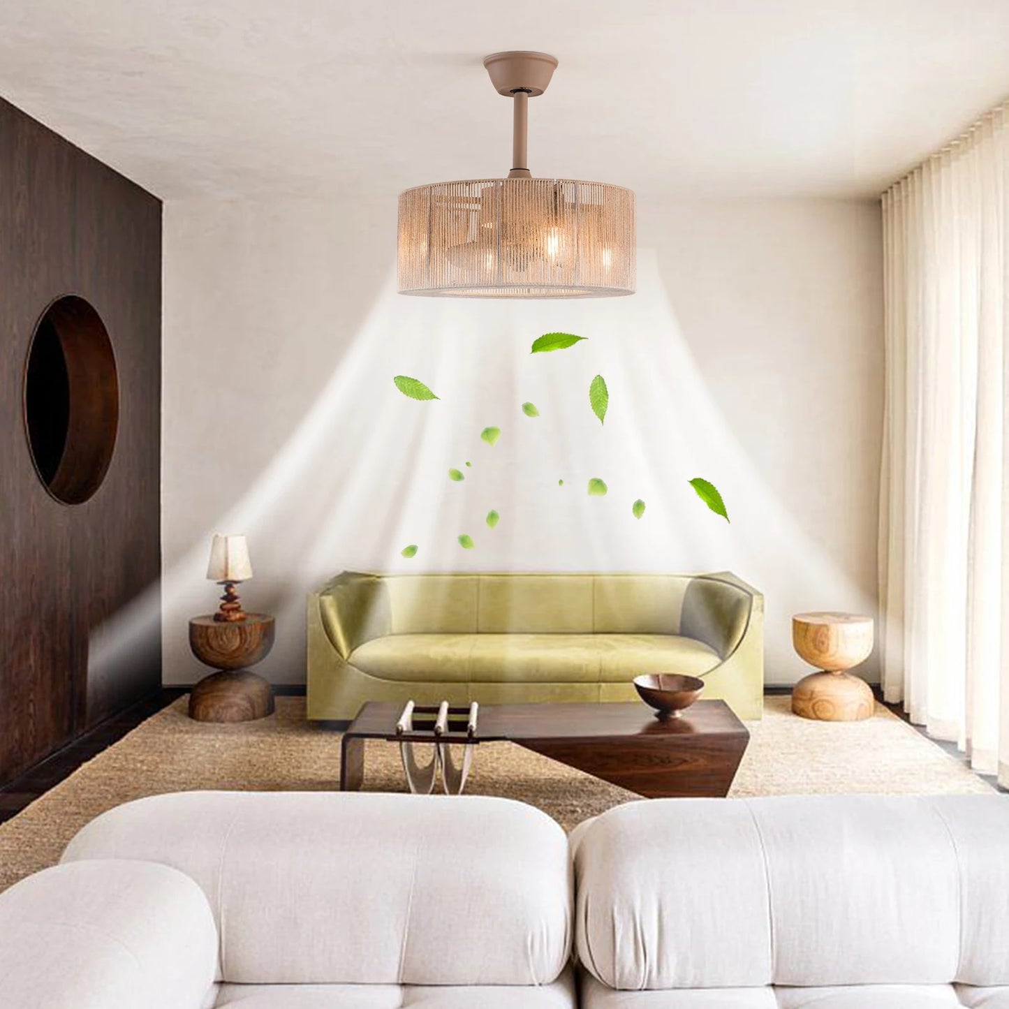 Hign-concerned Caged Invisible Ceiling Fan And Light Remote