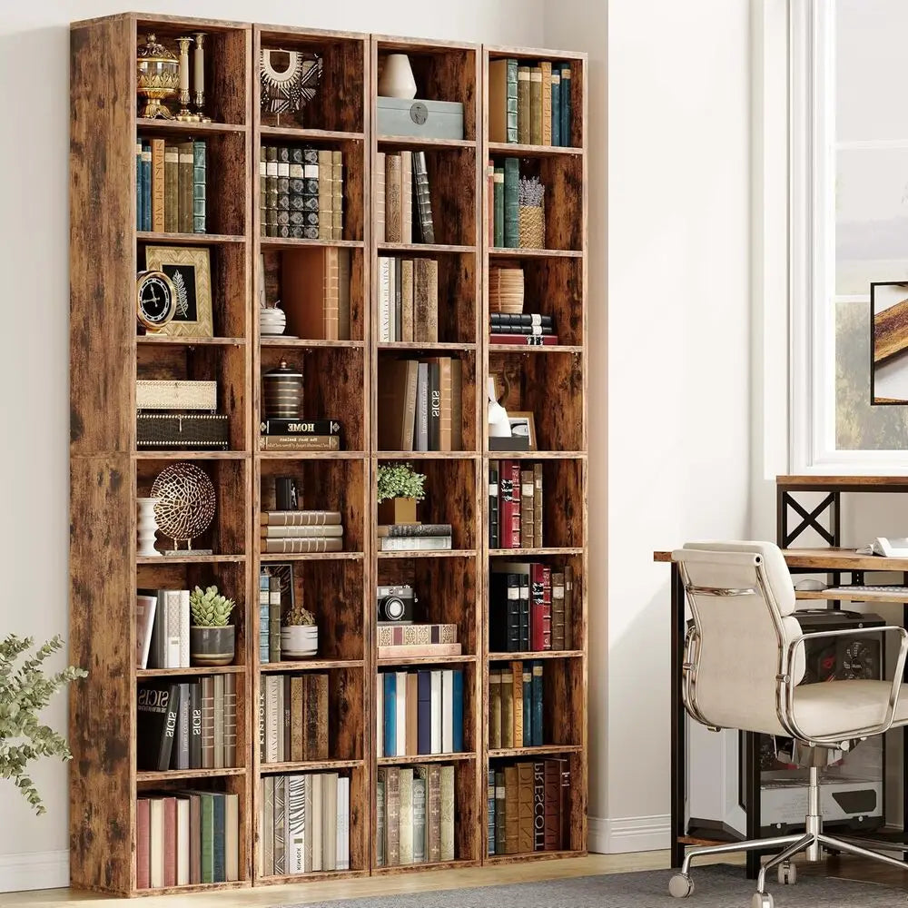 IRONCK 8 Tier Corner Bookshelf For Living Room Office