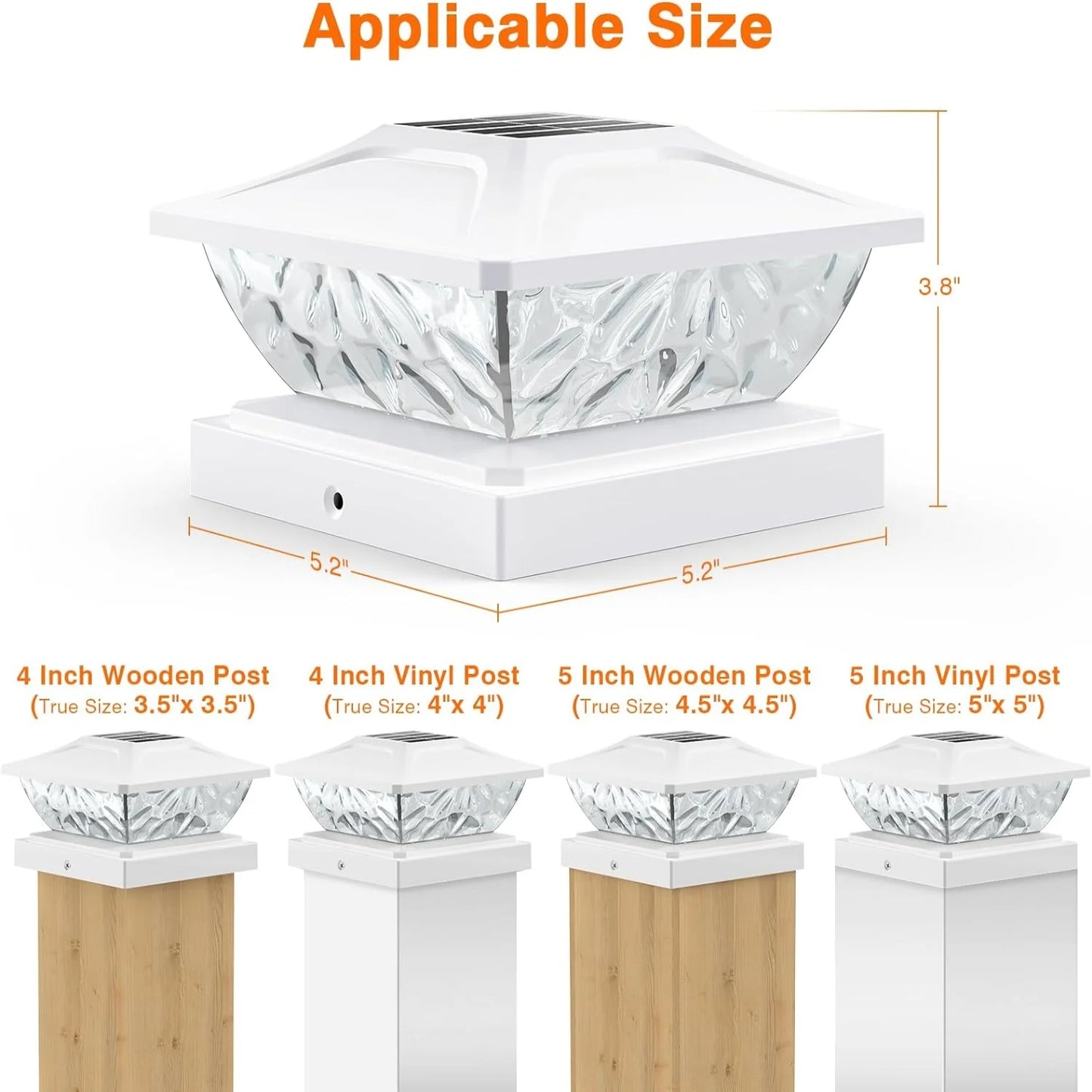 KPSTEK Solar Post Lights 2 Mode Bright Deck Garden Lighting