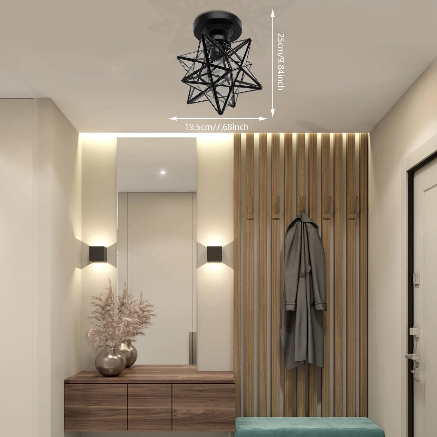 LOYALHEARTDY Star Flush Mount Ceiling Light Modern Minimal