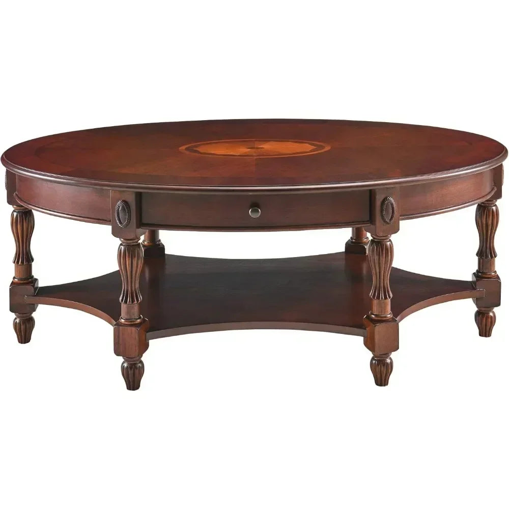 General Use Solid Wood Coffee Table With Drawer And Shelf