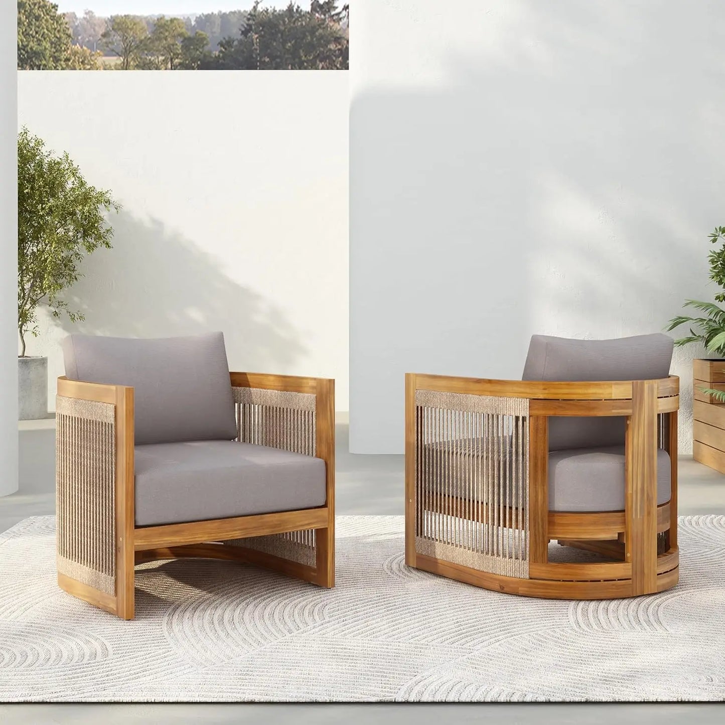 Neet Designs Emporium Dora Patio Club Chairs With Cushions
