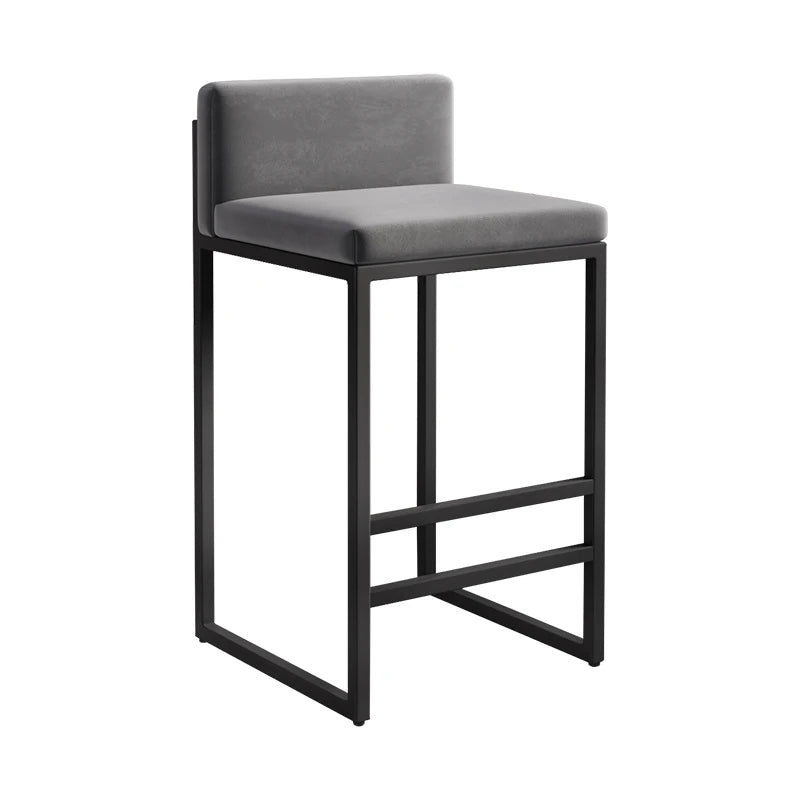 Modern Wrought Iron Counter Stool with Backrest