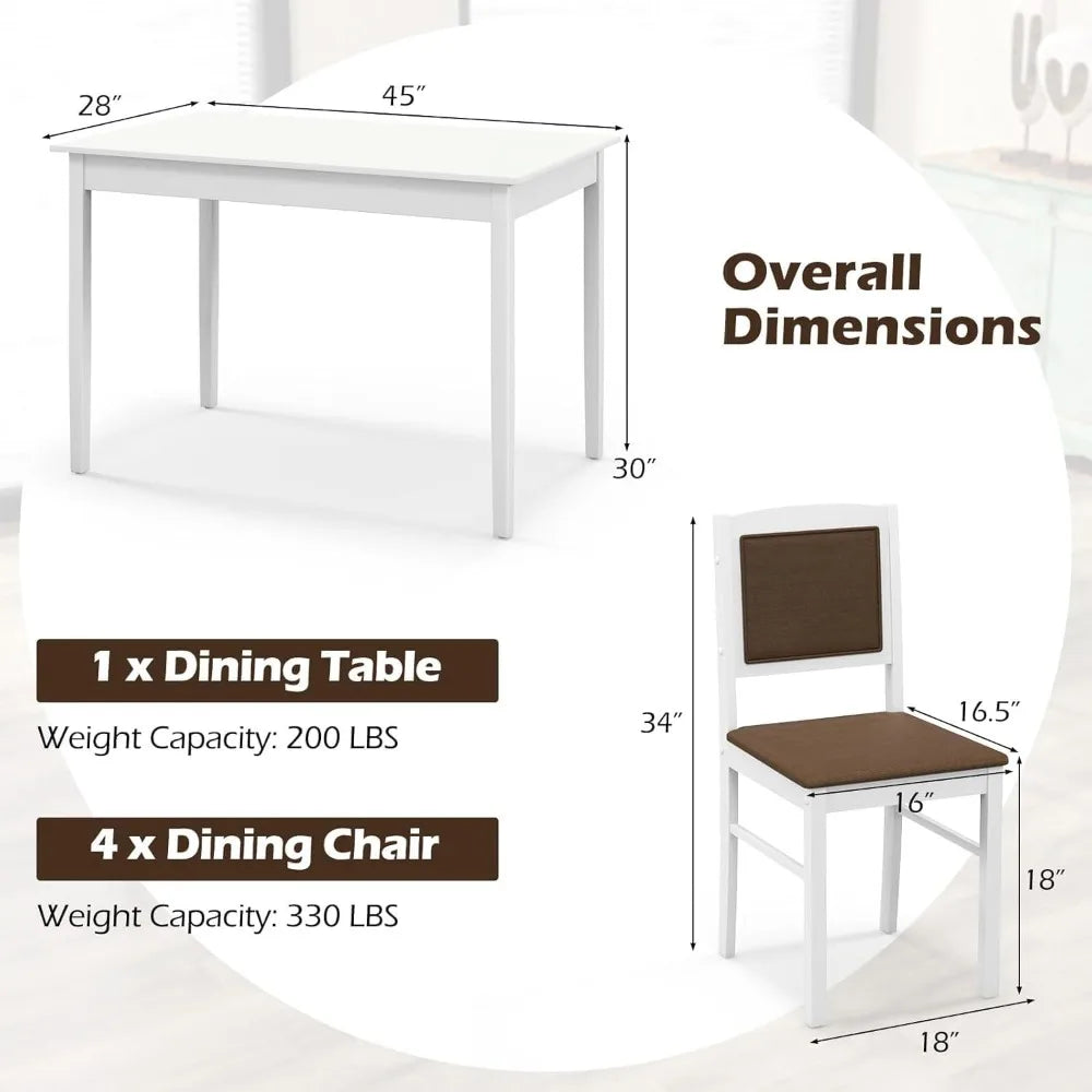 DAFIFY Farmhouse Dining Table Set With Upholstered Chairs