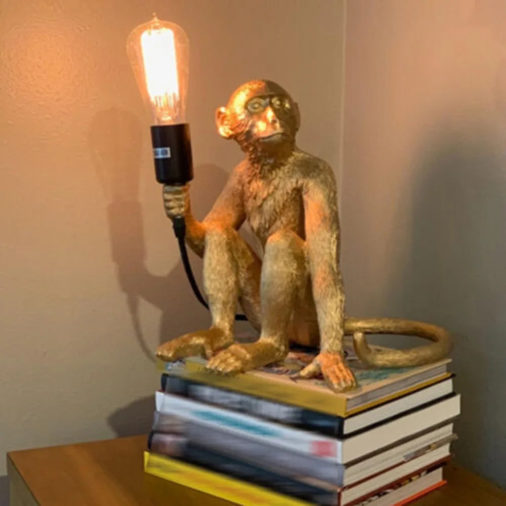 Monkey Shaped Resin Desk Lamp For Home Office Lighting