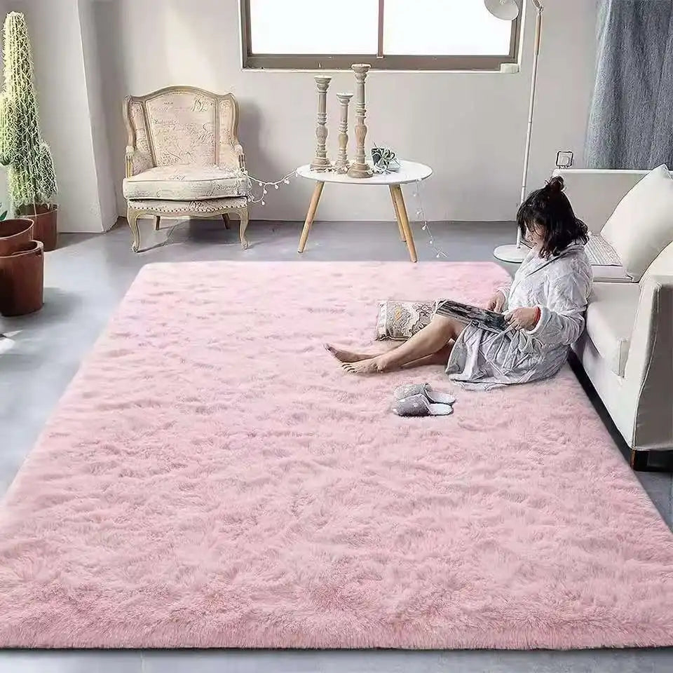 VIKAMA Tie Dyed Fluffy Plush Carpet For Living Room